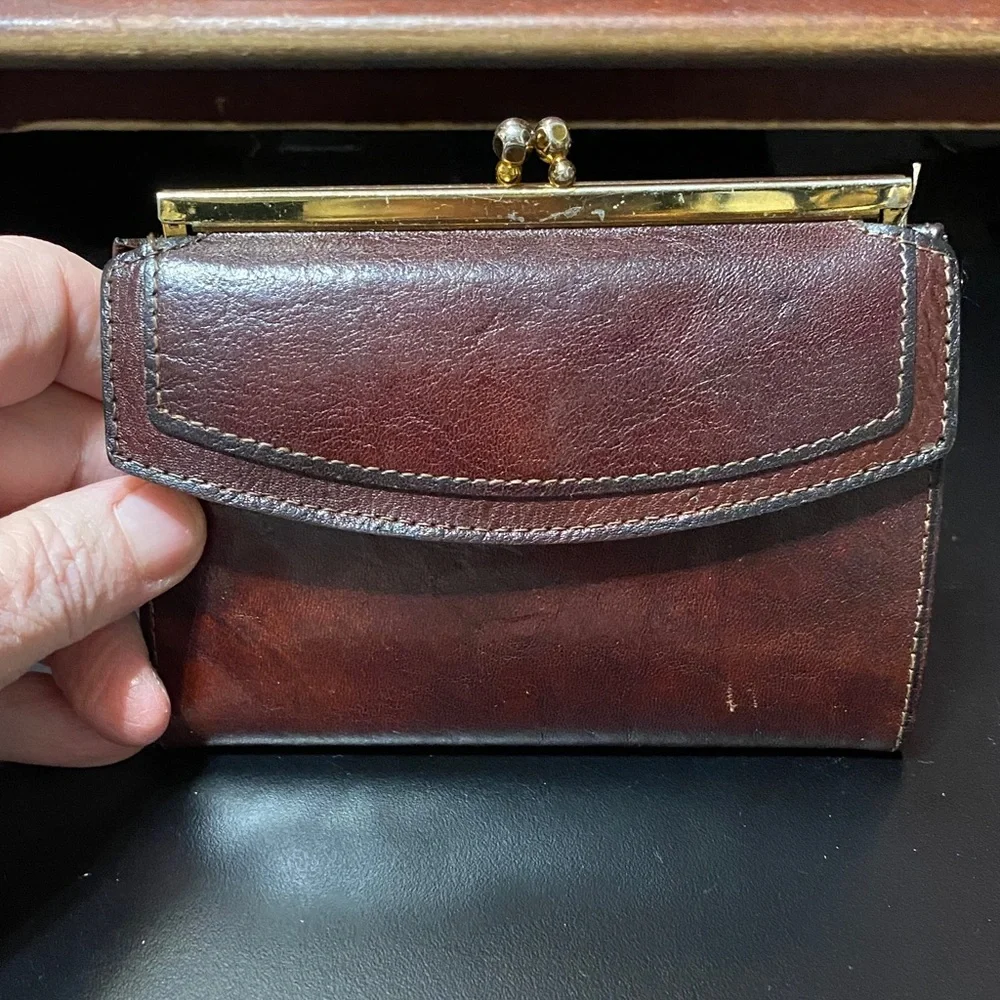 Vintage Bosca Brown full grain hide Leather Wallet